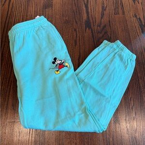 Disney Blue and Green Mickey Mouse Track Pants